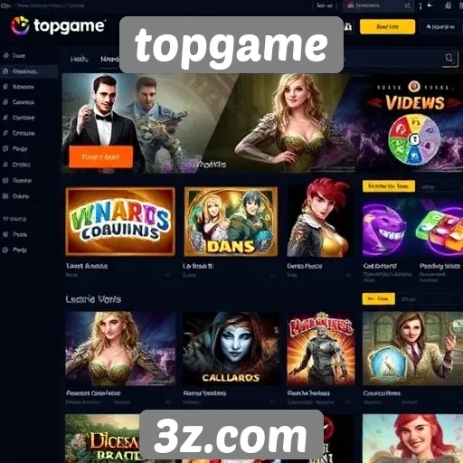 Análise da interface do site de jogos Topgame